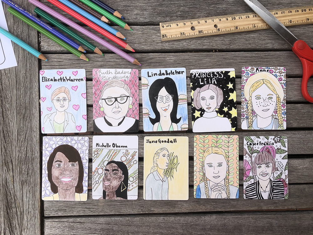 trading cards made by local artist Beatrice Teigen