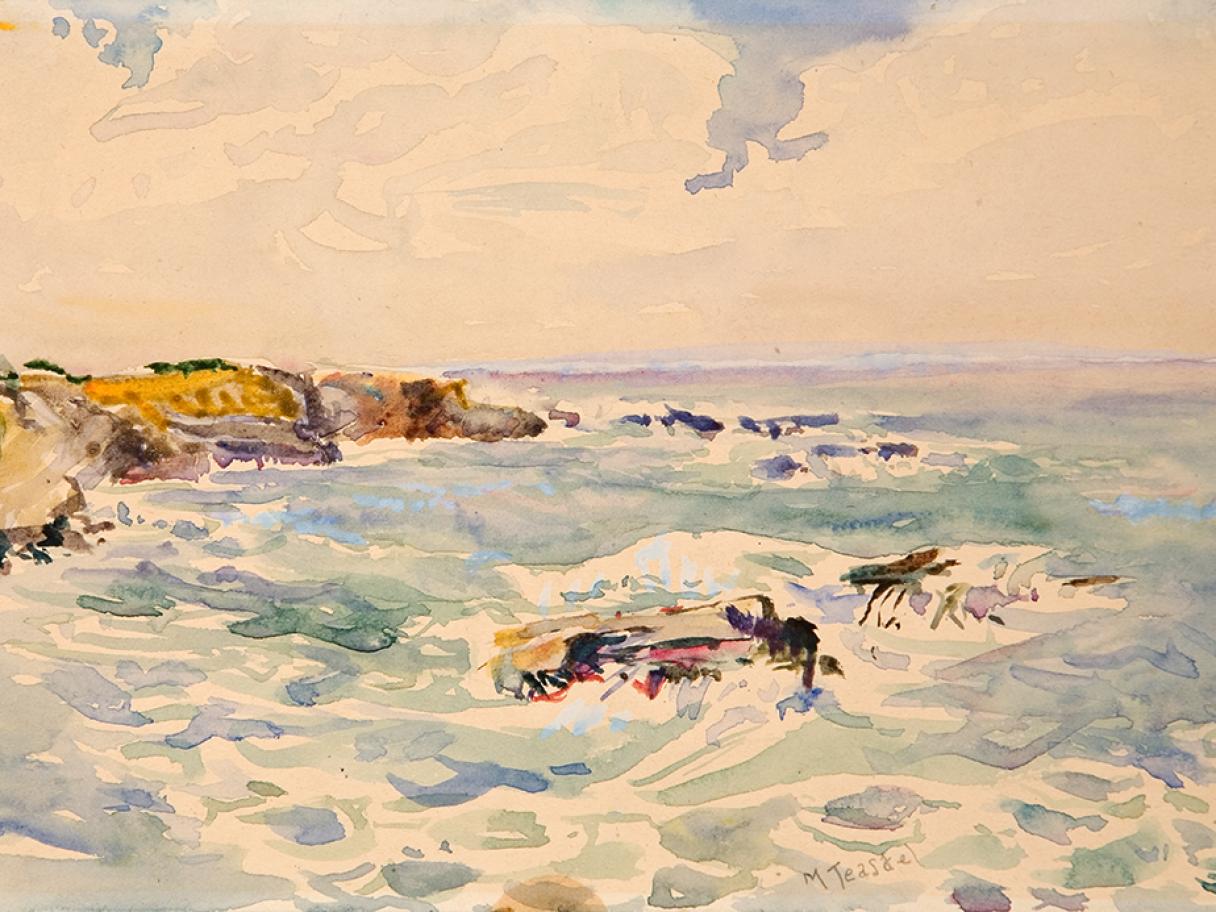 Mary H. Teasdel Untitled, (Seascape), c. 1883-1937 Watercolor Gift of the College of Social and Behavioral Sciences, Collection of the Utah Museum of Fine Arts UMFA1994.033.002