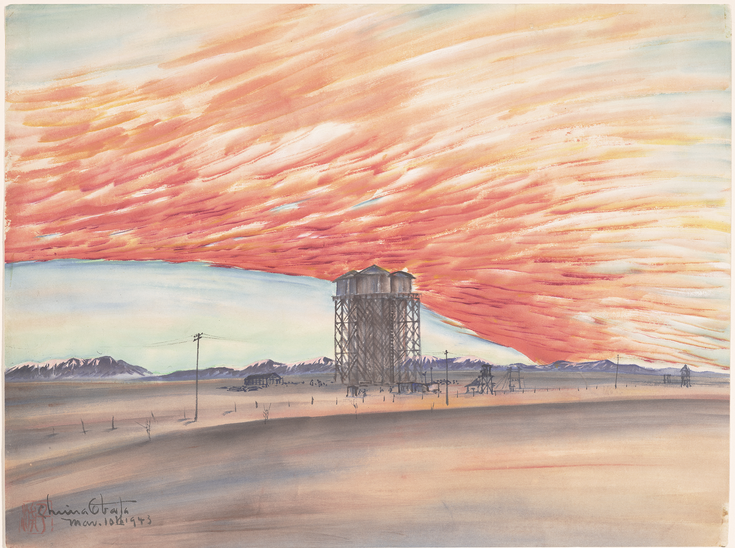 Umfa The Utah Museum Of Fine Arts Chiura Obata American B An 1885 1975 Dust Storm