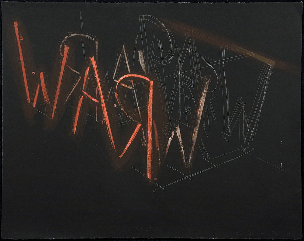 Bruce Nauman (1941 – ), Raw/War, 1971, lithograph, 22 ½ in. x 28 ½ in., Purchased with funds from the Owen Acquisition Fund, UMFA1980.127.