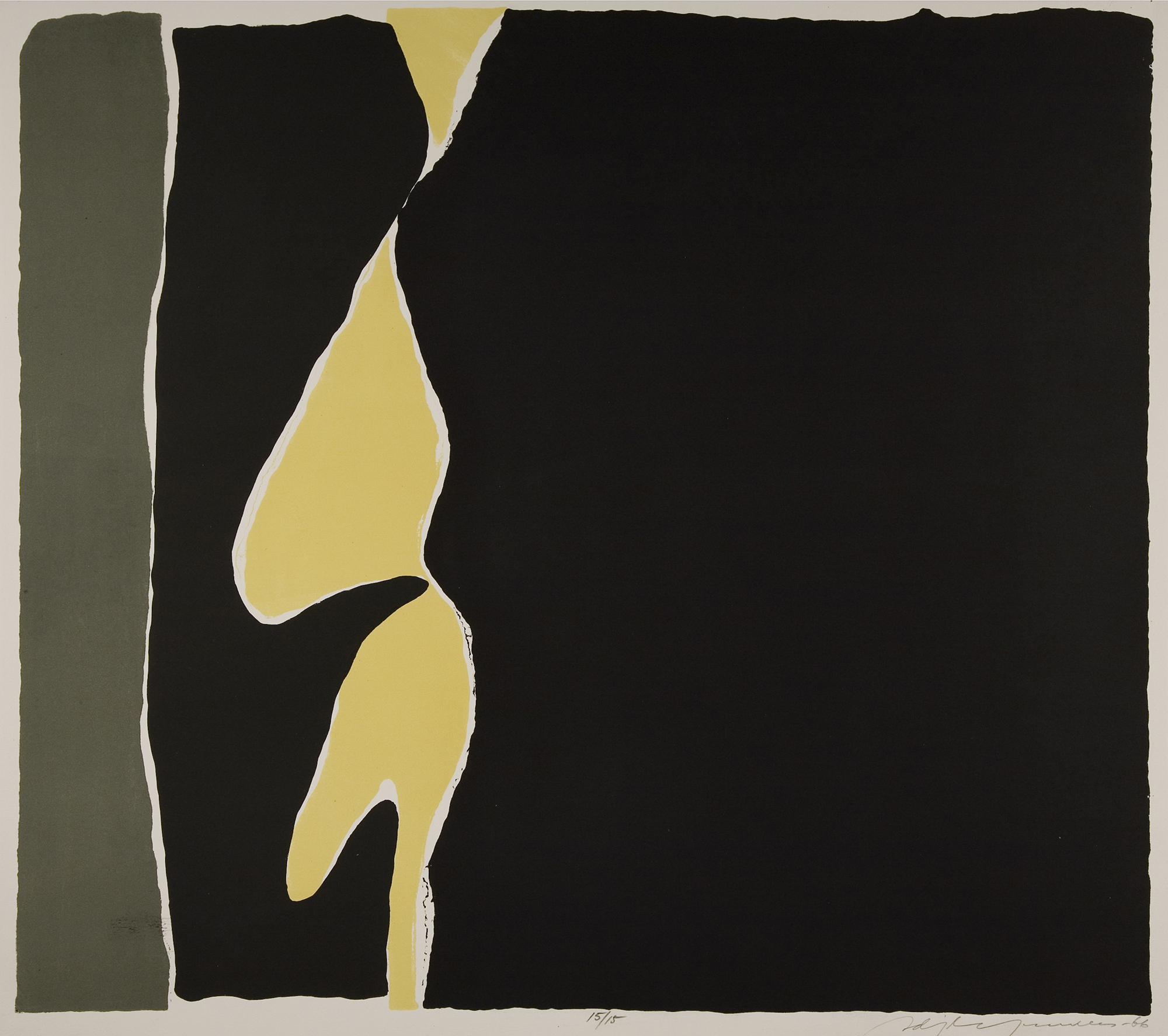 Adja Yunkers (1900 – 1983), Homage to Monk in Saigon, 1966, lithograph, 27 ¾ x 32 in. Purchased with funds from Friends of the Art Museum, UMFA1969.001.003.002