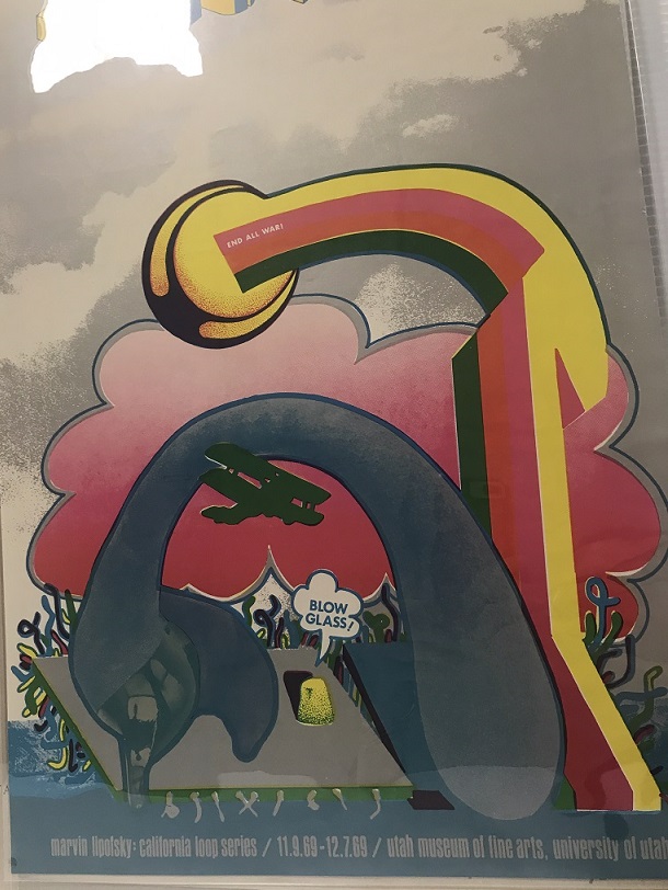 UMFA poster for Marvin Lipofsky exhibition, 1969. Utah Museum of Fine Arts records, Vertical Files. University Archives and Records Management, J. Willard Marriott Library, University of Utah. 