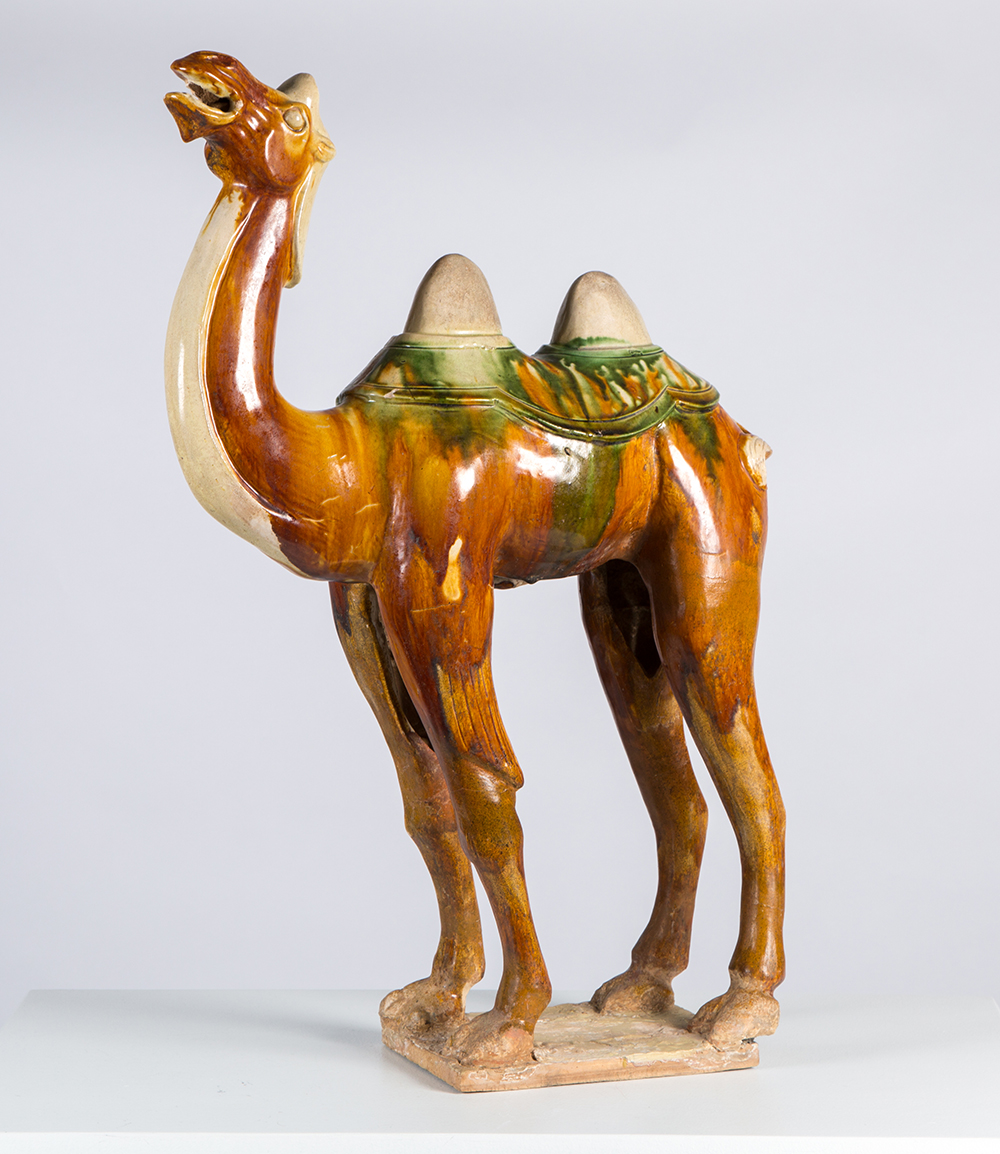 Camel  Chinese, T’ang, 618-906 BCE Earthenware, Lead Glaze, Plaster UMFA1977.240