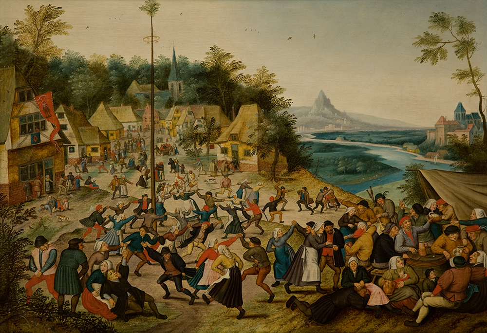 Dance Around the Maypole Pieter Brueghel the Younger  Flemish, 1625-1630 Oil on panel UMFA1992.020.001