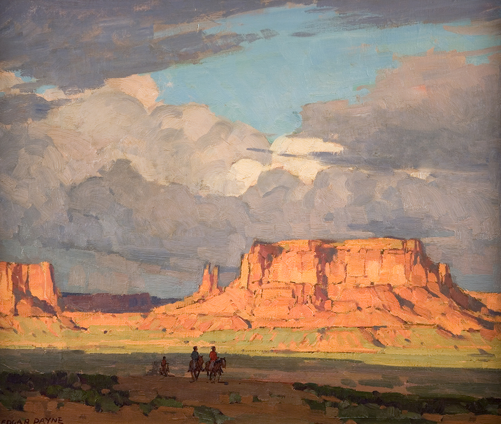 Edgar Alwin Payne, American Red Mesa, Monument Valley, Utah, c. 1940s Oil Painting Purchased with funds from The Phullis Cannon Wattis Endowment Fund and Diane and Sam Stewart UMFA2008.14.1