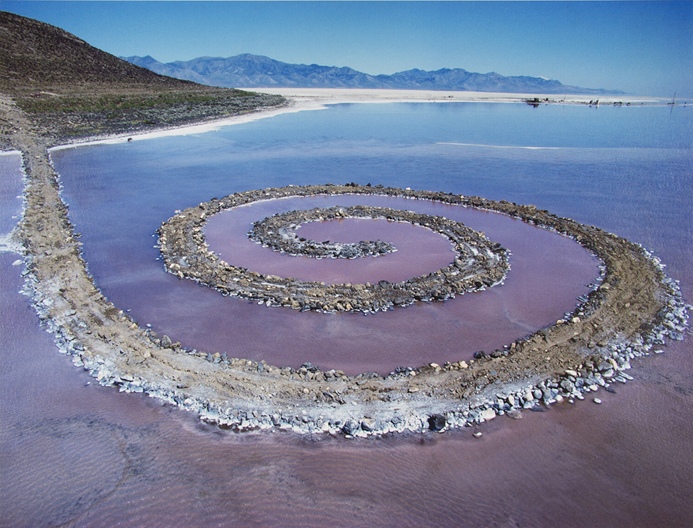 Gianfranco Gorgoni, “From the portfolio Smithson’s Spiral Jetty Photographs, 1970-2014,” 1970, digital print, 13 x 17 in. Utah Museum of Fine Arts, purchased with funds from The Paul L. and Phyllis C. Watts Fund, UMFA2018.6.1.8. Photo © Estate of Gianfranco Gorgoni. Art © Holt/Smithson Foundation and Dia Art Foundation / VAGA at Artist Rights Society (ARS) NY