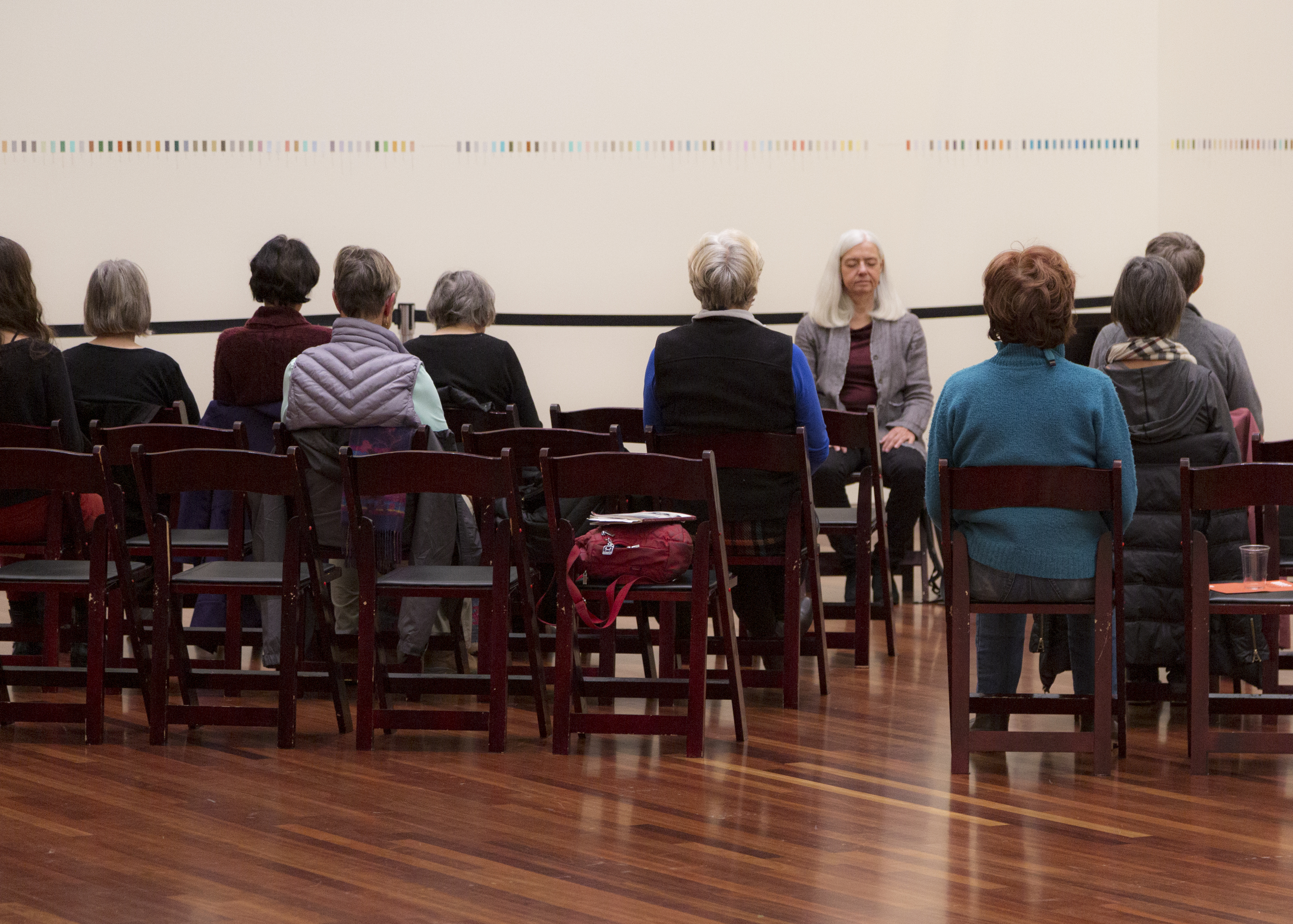 Mindfulness meditation in the G.W. Anderson Family Great Hall