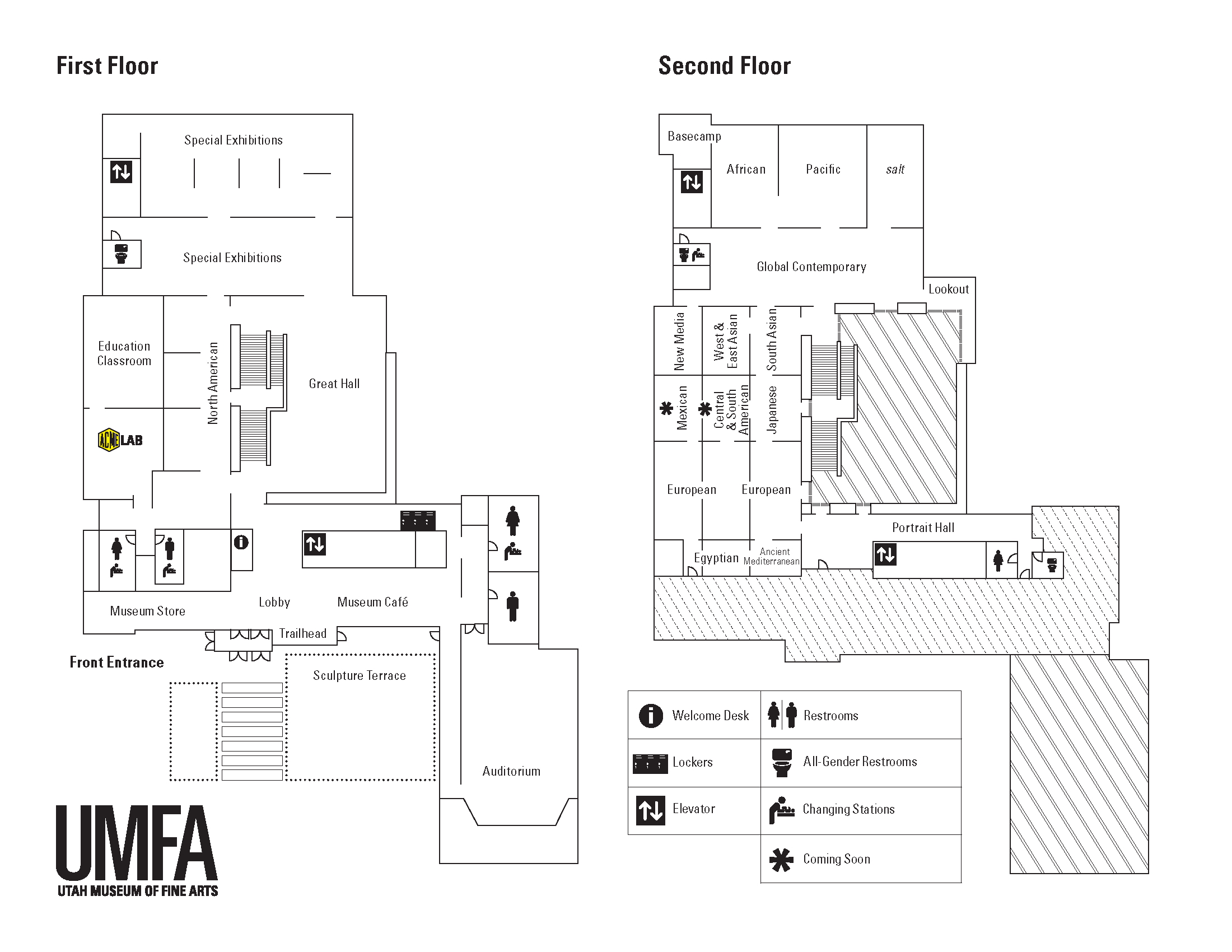 A black and white map of the Museum