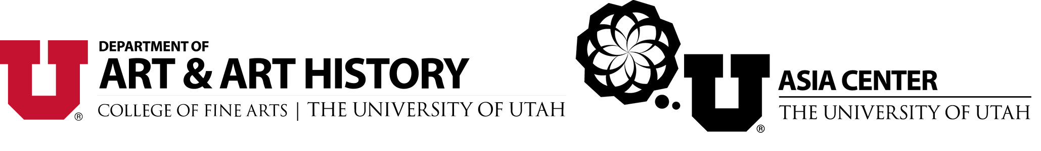 Logos for the University of Utah Art and Art History Department and The University of Utah Asia Center