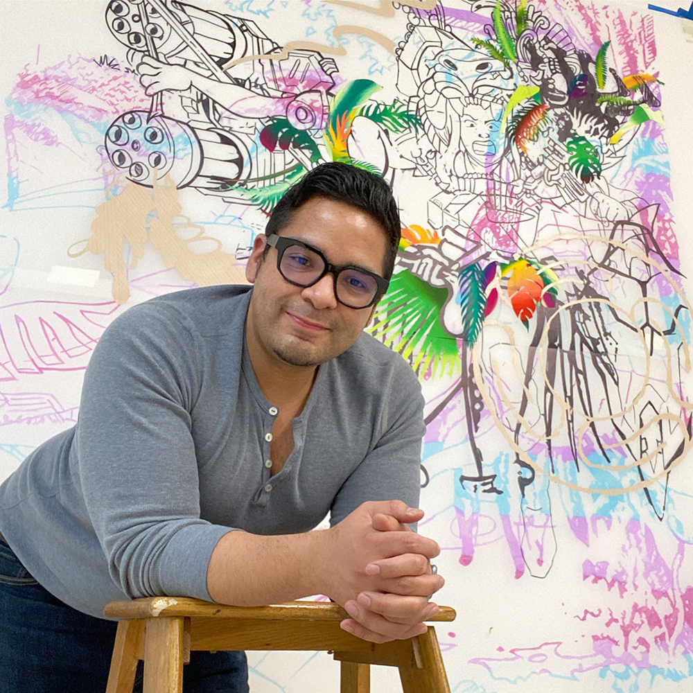 David Rios Ferreira, a brown Puerto Rican man with black hair and black glasses