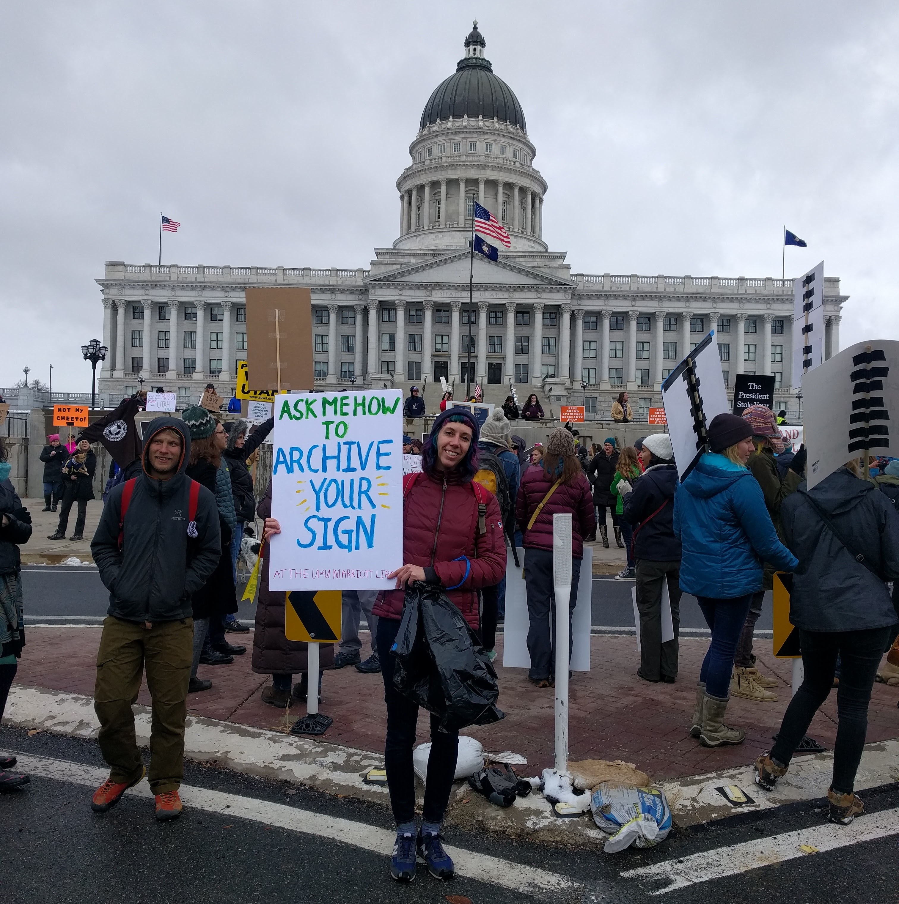 Women gathered at the Utah Capitol for the 2017 Women's March