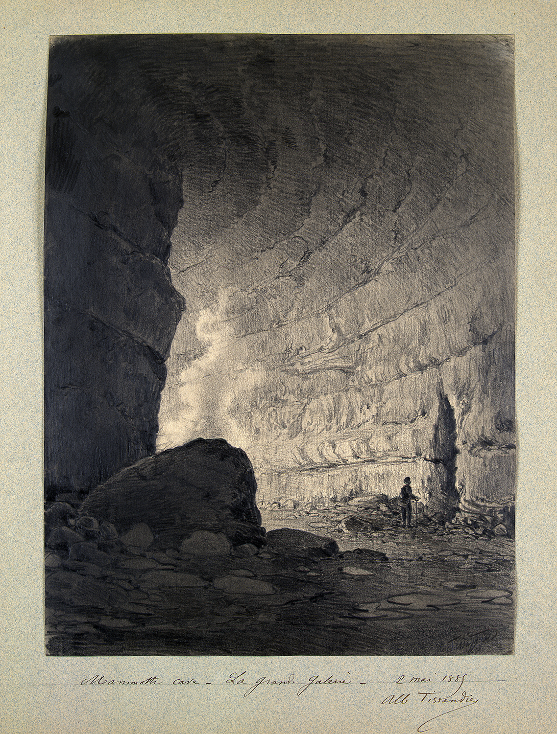 Albert Charles Tissandier, Mammoth Cave¬—The Grand Gallery, 1885, purchased with funds from Friends of the Art Museum, UMFA1978.289