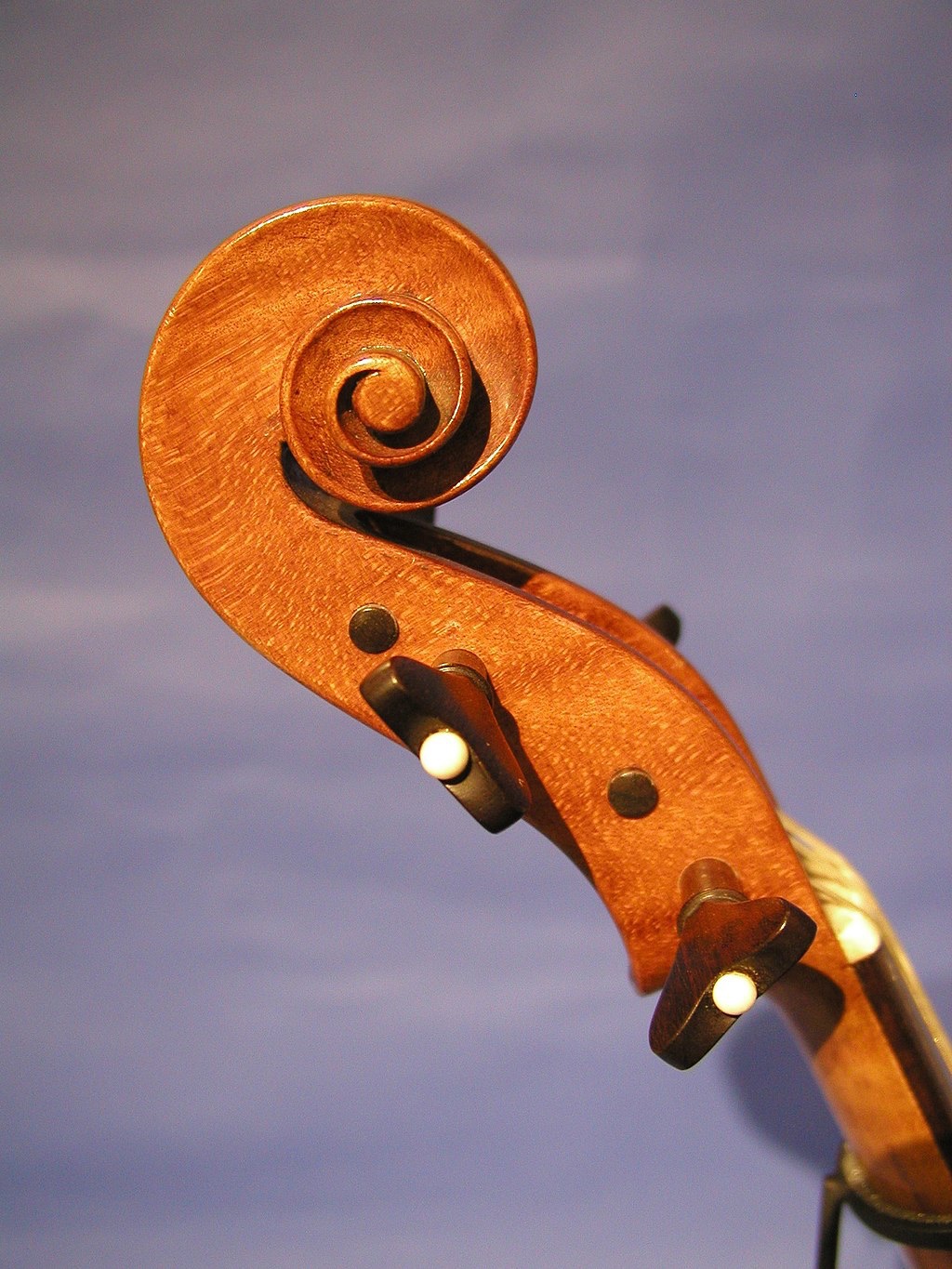 Finial scroll of a viol.