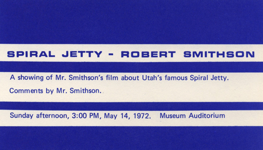 Smithson's talk - promotional postcard