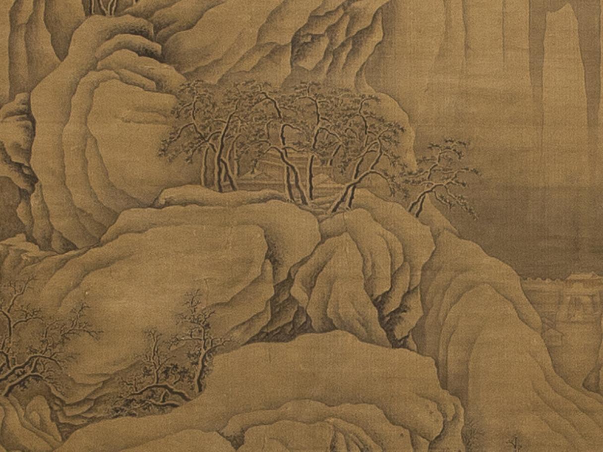 Ku Ch'iao (Chinese, 1614-1695 or later), Snowy Mountains, 1691, ink and color on silk, purchased with funds from the William H. and Wilma T. Gibson Endowment, UMFA2105.2.1.
