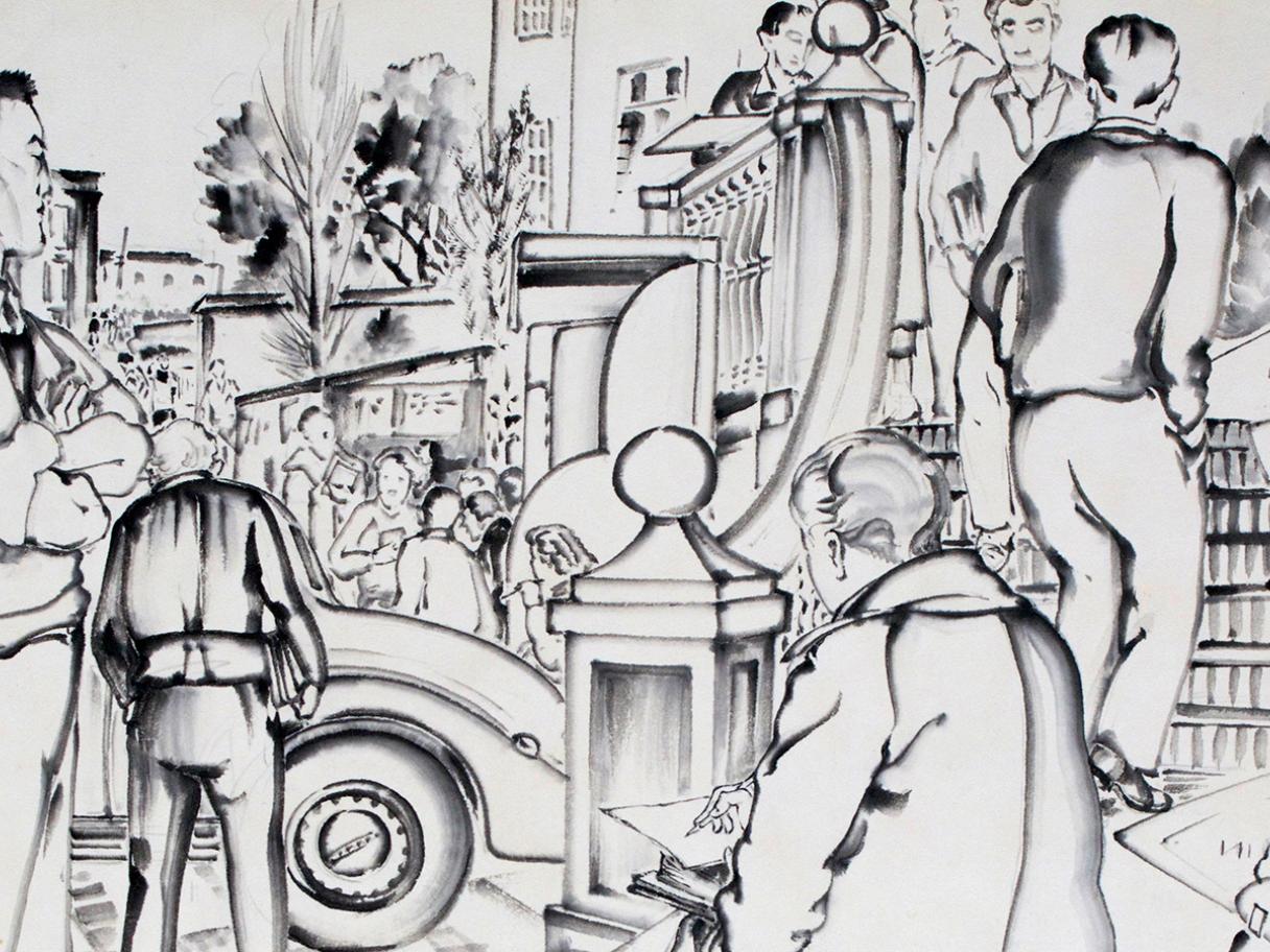 Chiura Obata, Untitled (UC Berkeley Students), ca. 