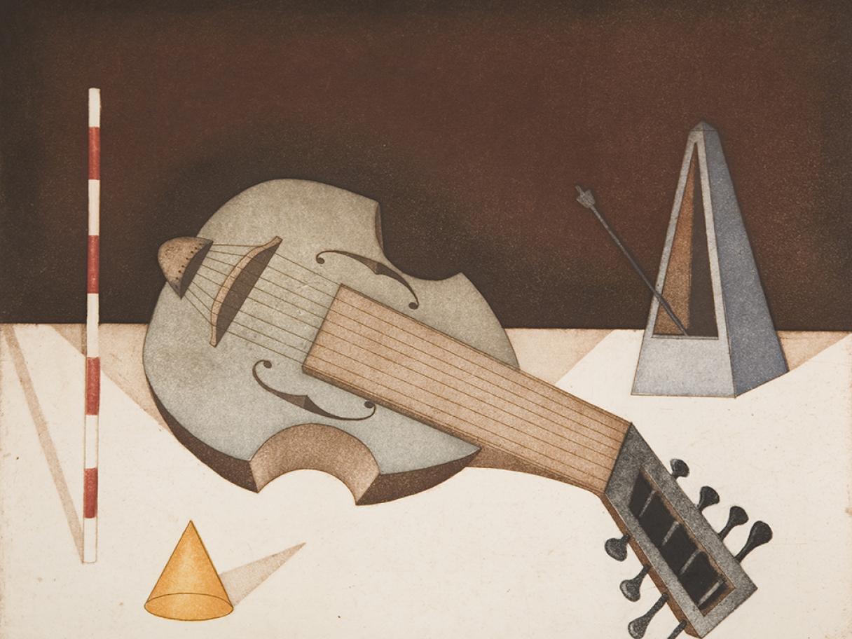 Thomas O'Donohue, (American, 1887-1952), Cradle Song, 1943, mezzotint, paper, 14 5/8 x 17 3/4 x 29 3/4 in., UMFA1992.028.021