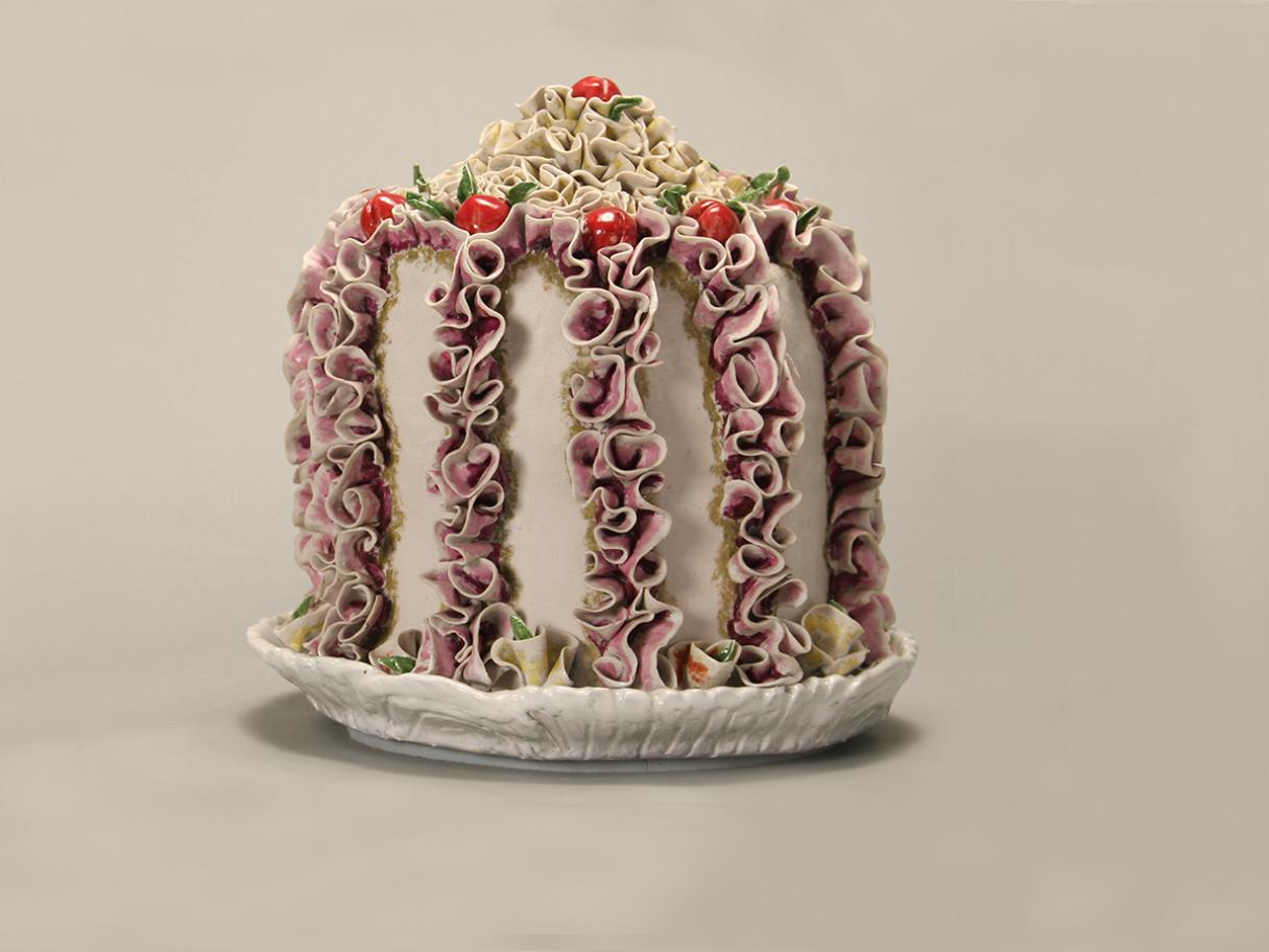 Sandra Lynne Riddell Shannonhouse, (American, 1947), Fleurs of Cherries, 1974, porcelain, 11 x 9 1/2 in, purchased with funds from the National Endowment for the Arts and the Associated Students of the University of Utah Museum, UMFA1977.169