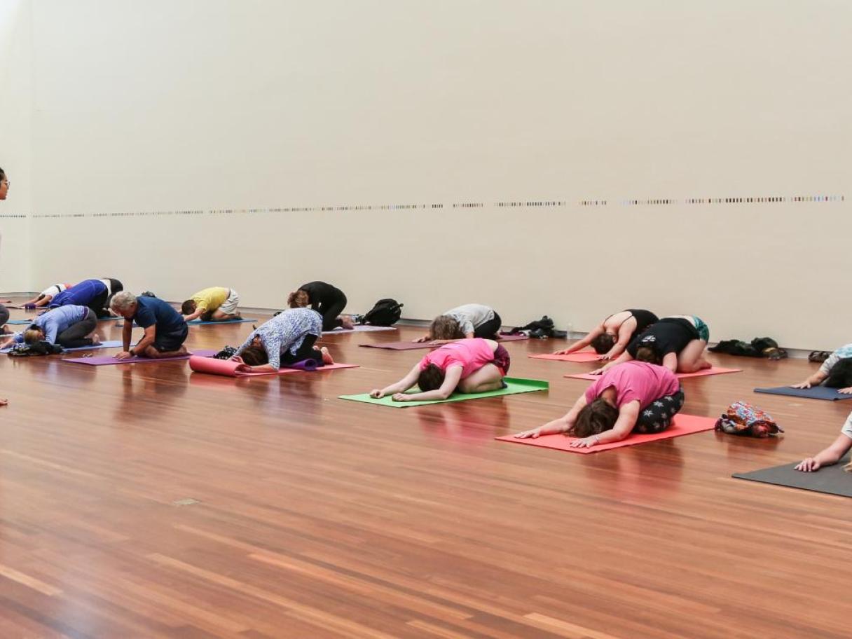 Yoga in the great hall