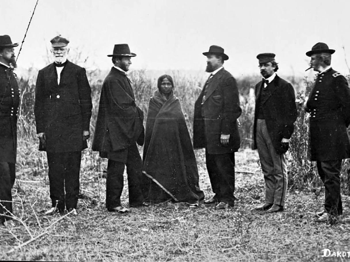 Alexander Gardner (1821-1882, American, b. Scotland), Indian Peace Commissioners at Ft. Laramie, 1868.