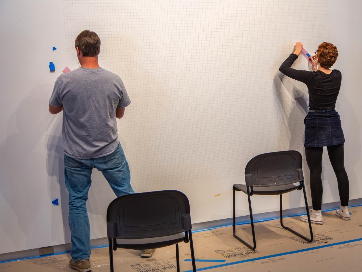 Wall Drawing #33 install day 4