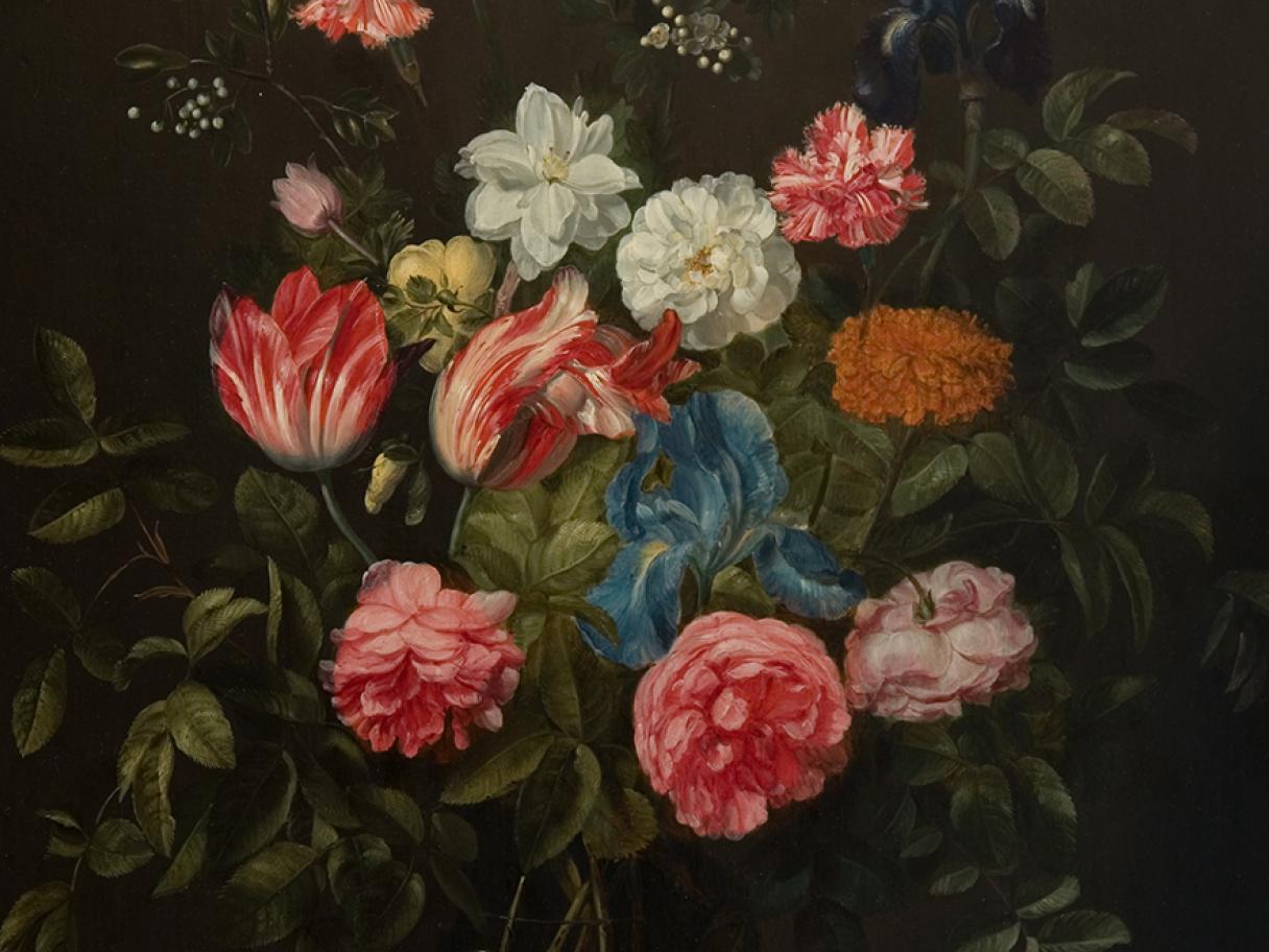 Francois Ykens, Flemish, Flower Still Life, 1644, oil on panel, UMFA1993.034.006