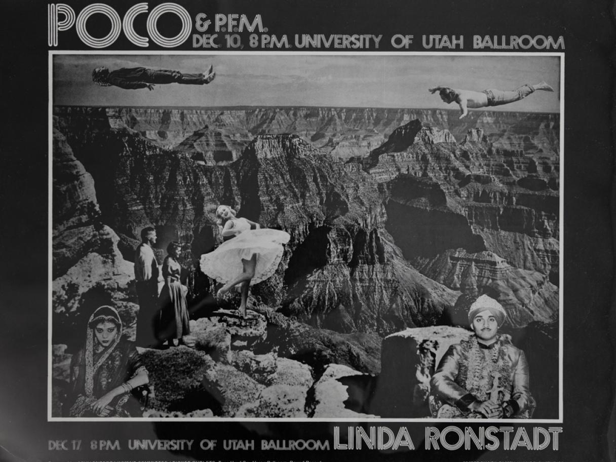Concert poster, Poco and P.F.M., December 10, 1972, and Linda Ronstadt, December 17, 1972. University of Utah Archives: Musical Performances – Miscellaneous vertical files. J. Willard Marriott Library, University of Utah. 