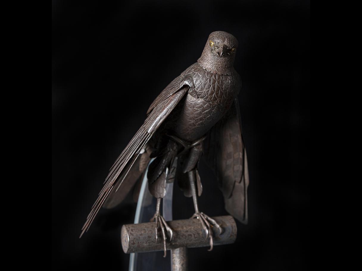 metal raptor sculpture