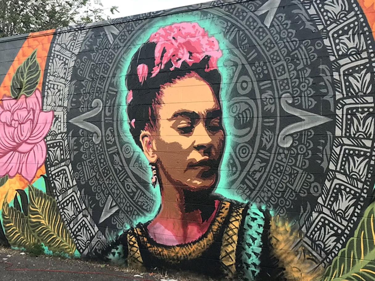 Mural a mural of Frida Kahlo