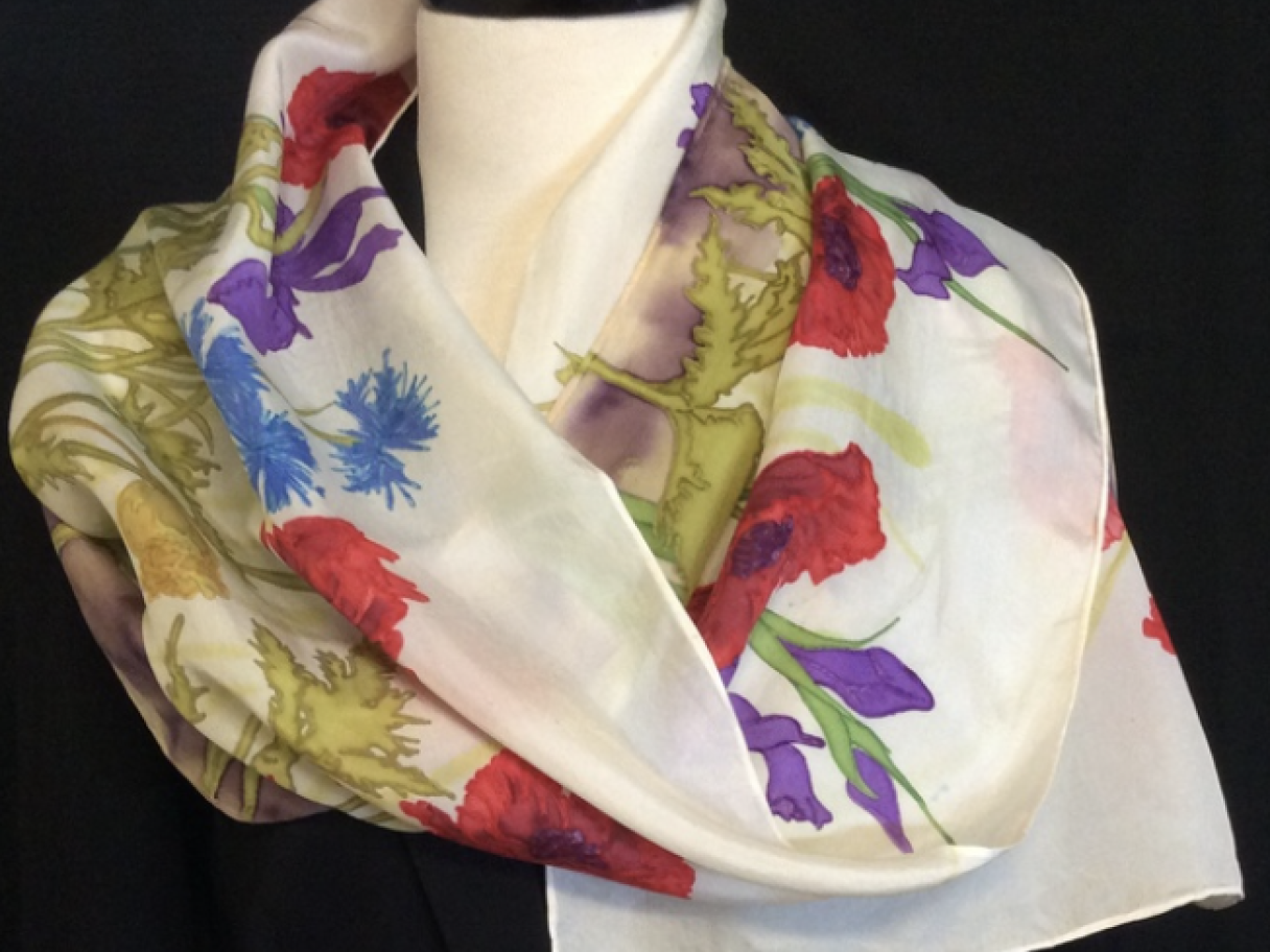 Debbi Sigg scarf floral print silk scarf