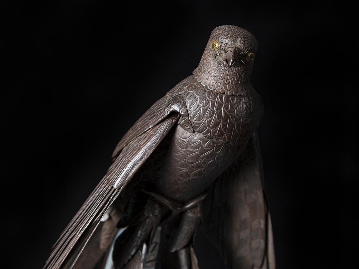 a bronze-cast bird.