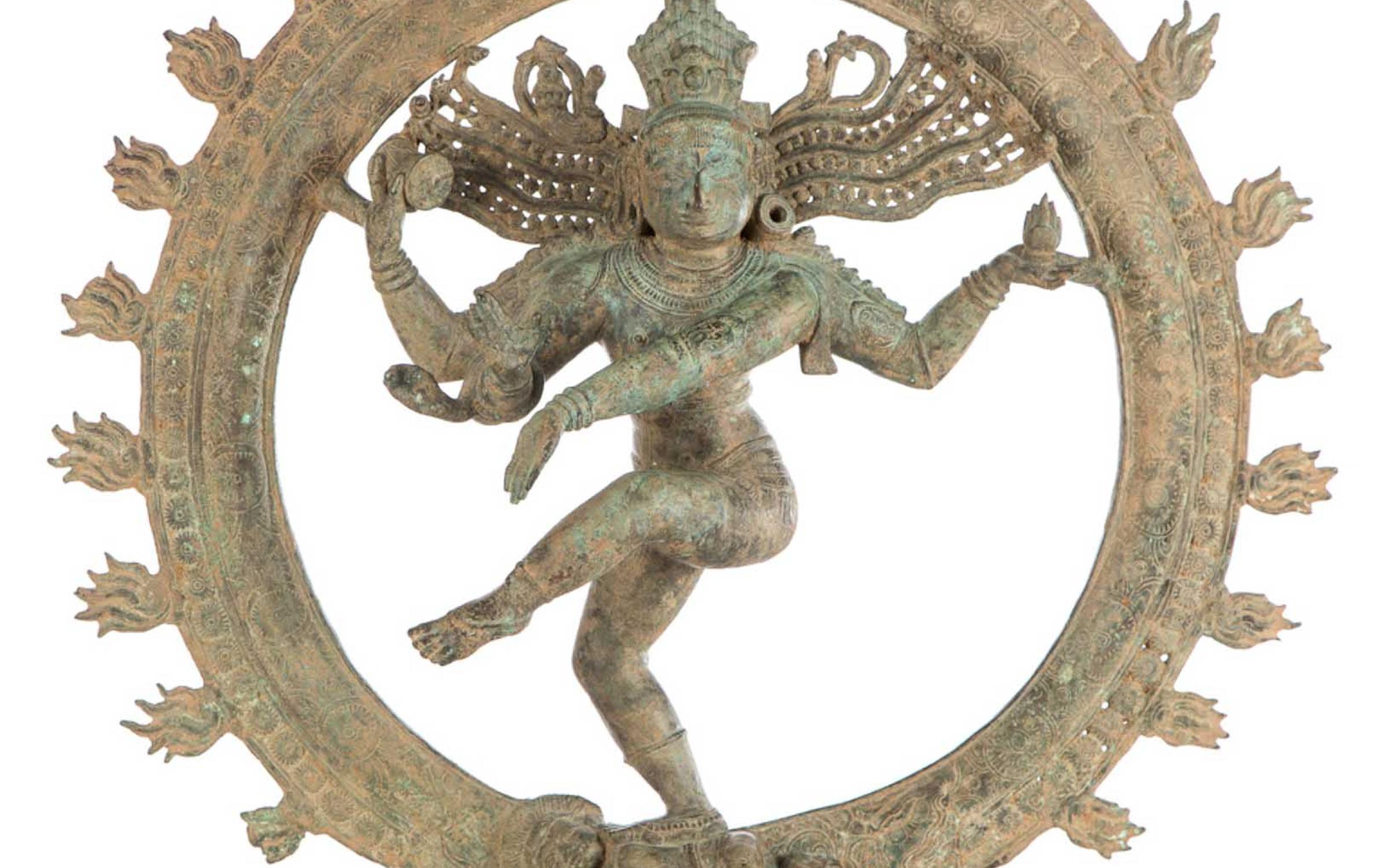 Shiva as Lord of Dance (Nataraja), Southern India, Chola dynasty, ca. 12th-13th century, bronze, gift of the Christensen Fund to commemorate founding Director E. Frank Sanguinetti's 84th birthday, UMFA2001.11.1. 