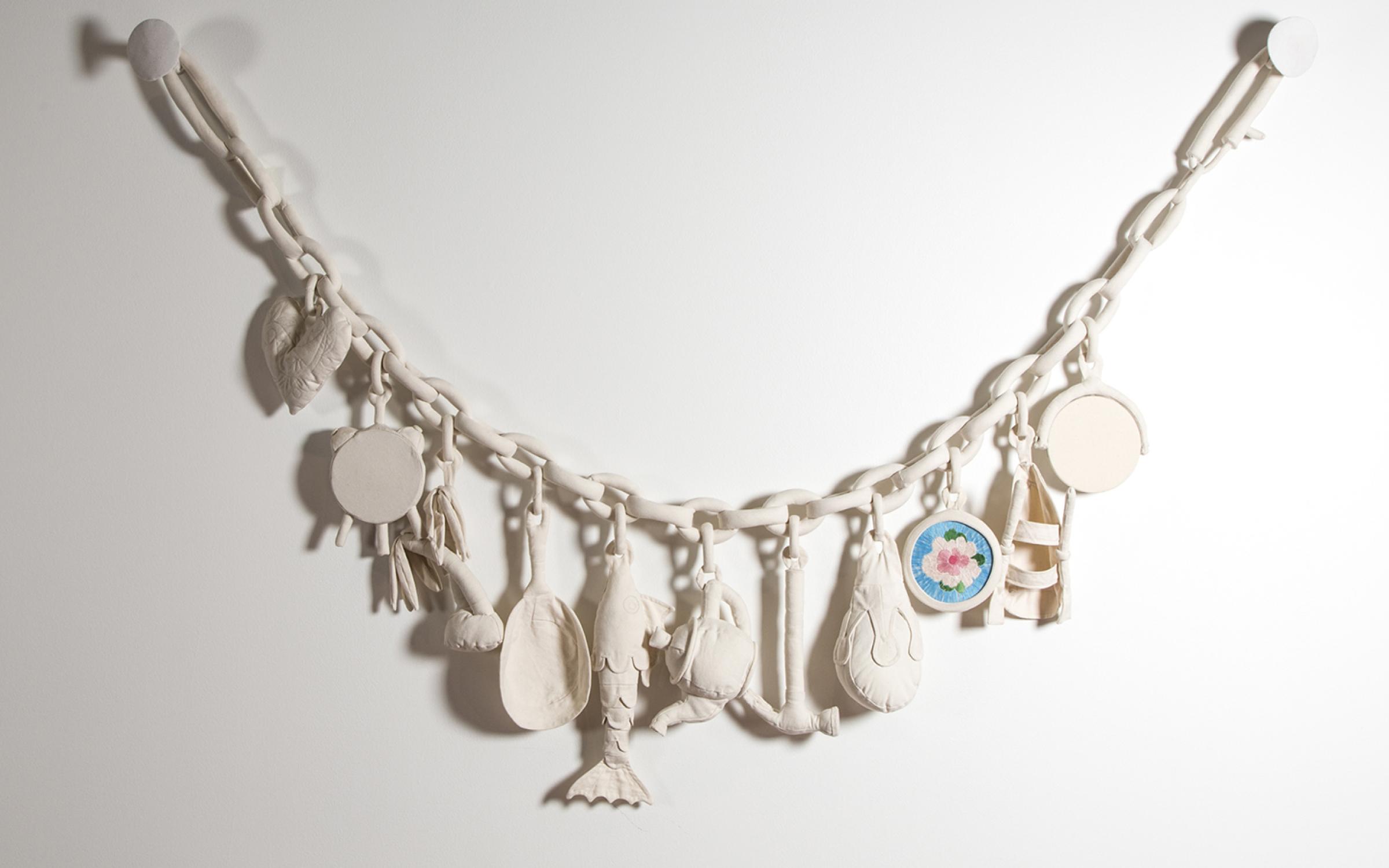The White Charm Bracelet,  Jann Haworth, American, soft sculpture, original circa 1964, remade 2004