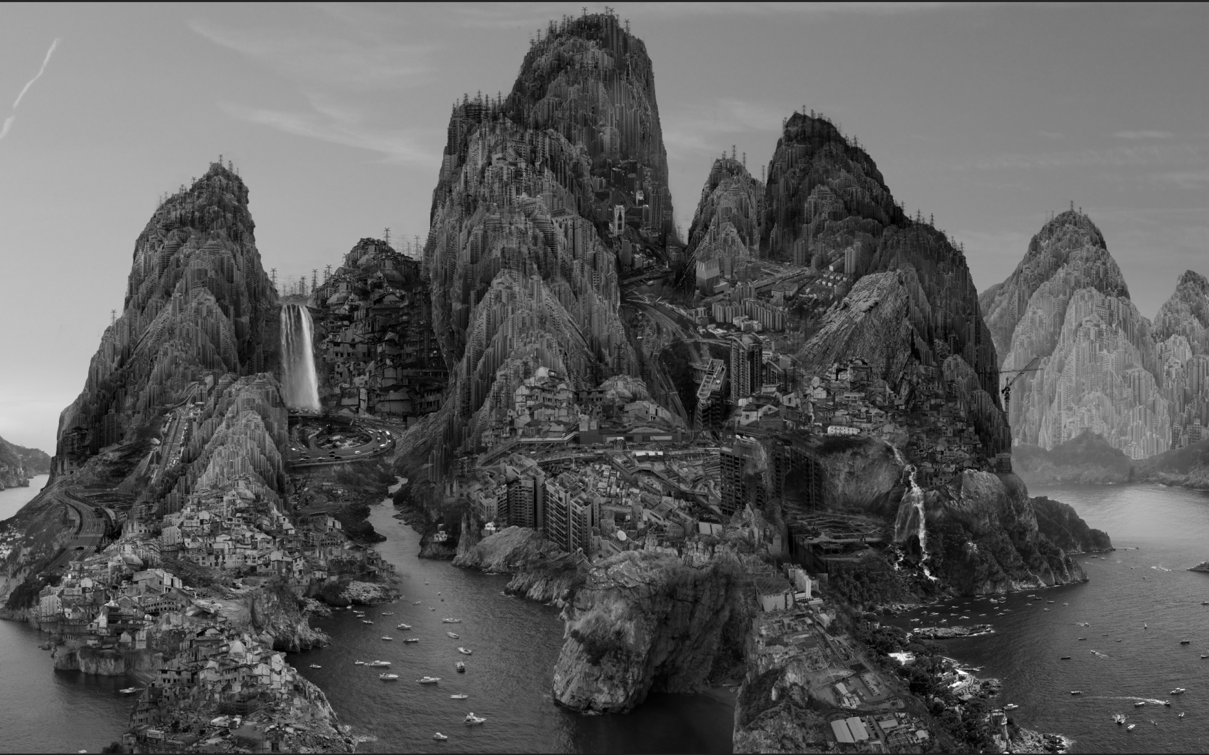 Yang Yongliang, (Chinese, 1980), Prevailing Winds (still), 2017, 4K video, 7 minutes, courtesy of the artist Yang Yongliang, (Chinese, 1980), Prevailing Winds (still), 2017, 4K video, 7 minutes, courtesy of the artist