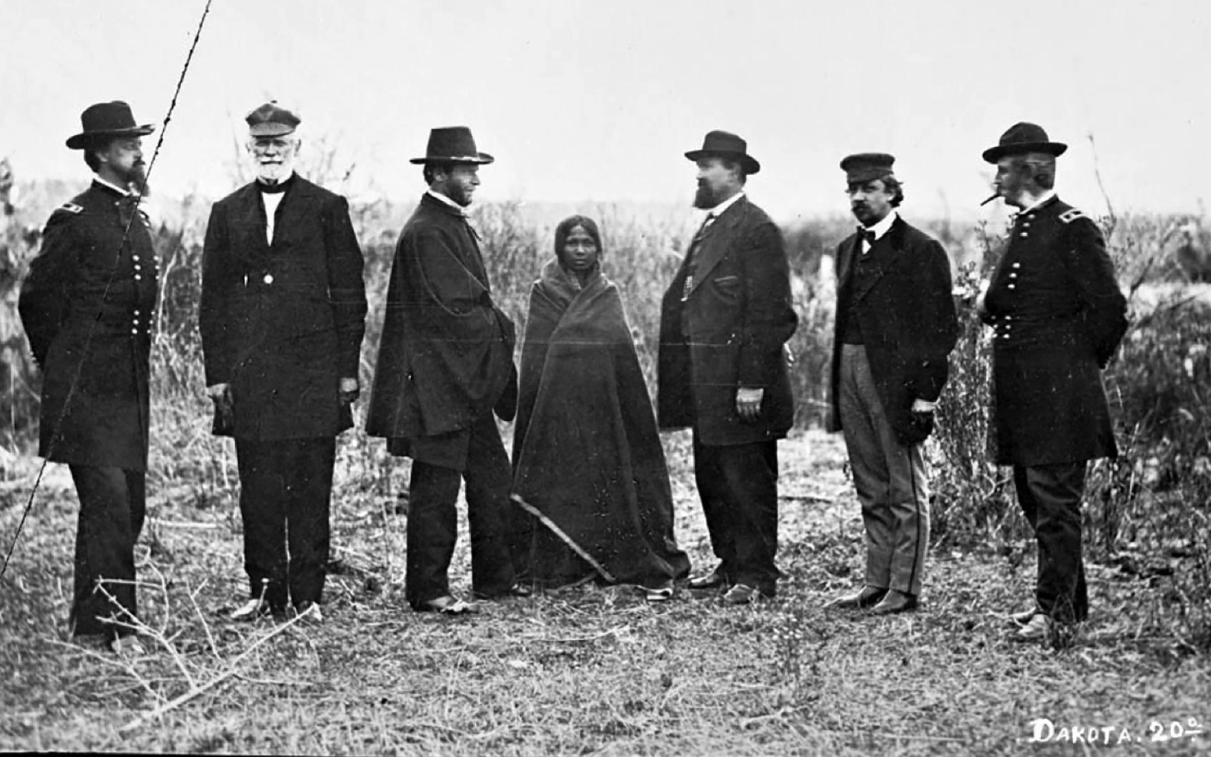 Alexander Gardner (1821-1882, American, b. Scotland), Indian Peace Commissioners at Ft. Laramie, 1868.