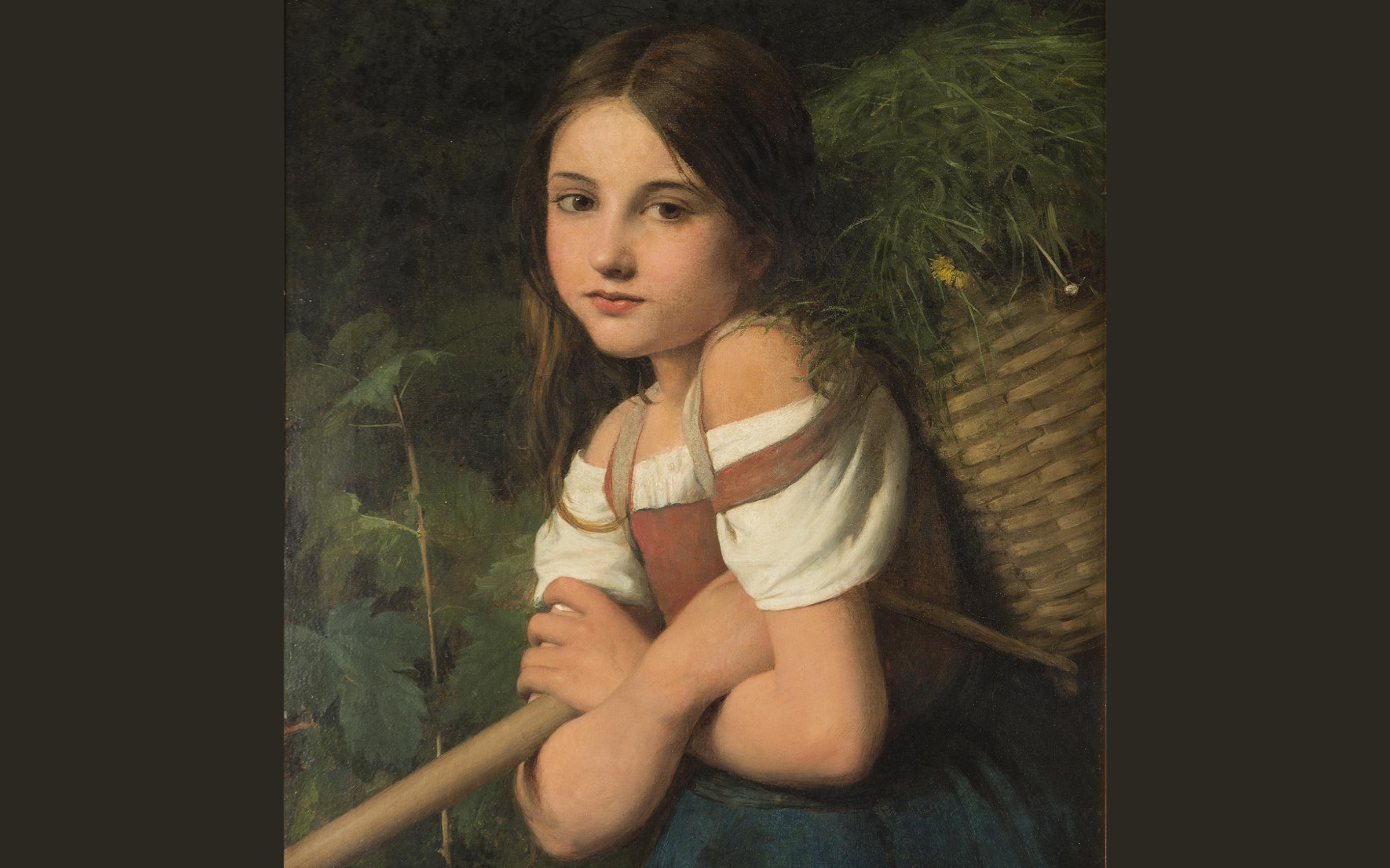 William Charles Thomas Dobson, (British, 1817-1898), The Fern Gatherer, 1865, oil on canvas, 23 1/2 x 19 7/8 in., gift of John Pilcher, UMFA2017.6.6