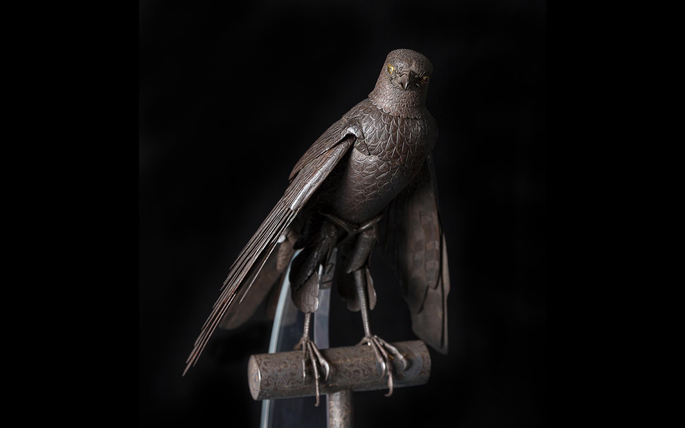 metal raptor sculpture