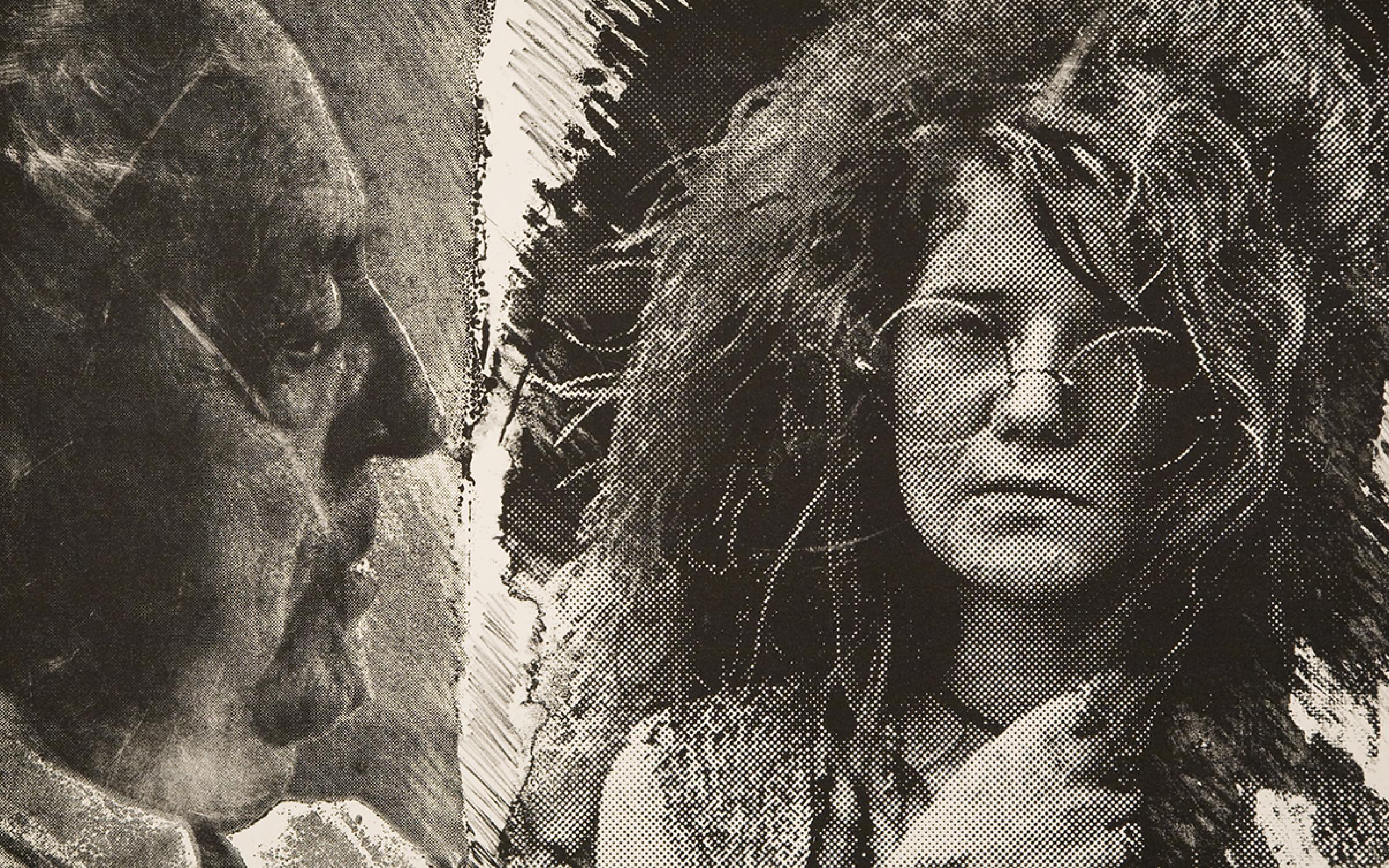 Misch Kohn (1916-2003), Janis Joplin and Mies van der Rhoe, 1971, lithograph, 13 ½ in. x 9 5/8 in. Gift of Christopher A. & Janet Graf, UMFA1972.012.007. Misch Kohn (1916-2003), Janis Joplin and Mies van der Rhoe, 1971, lithograph, 13 ½ in. x 9 5/8 in. Gift of Christopher A. & Janet Graf, UMFA1972.012.007.