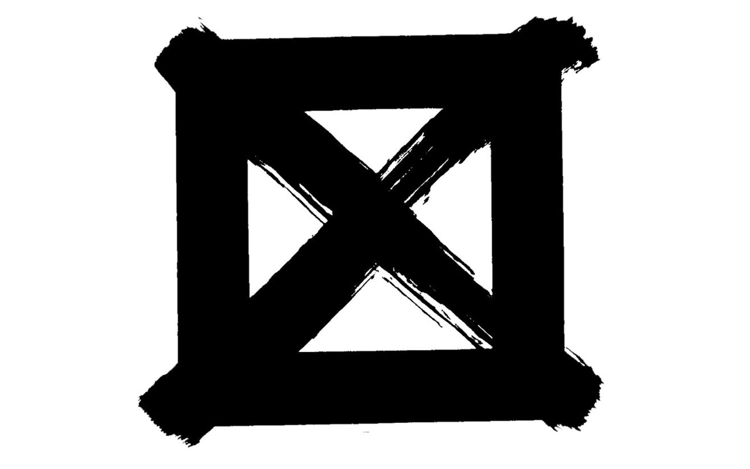 Day without art logo, black x in a black square