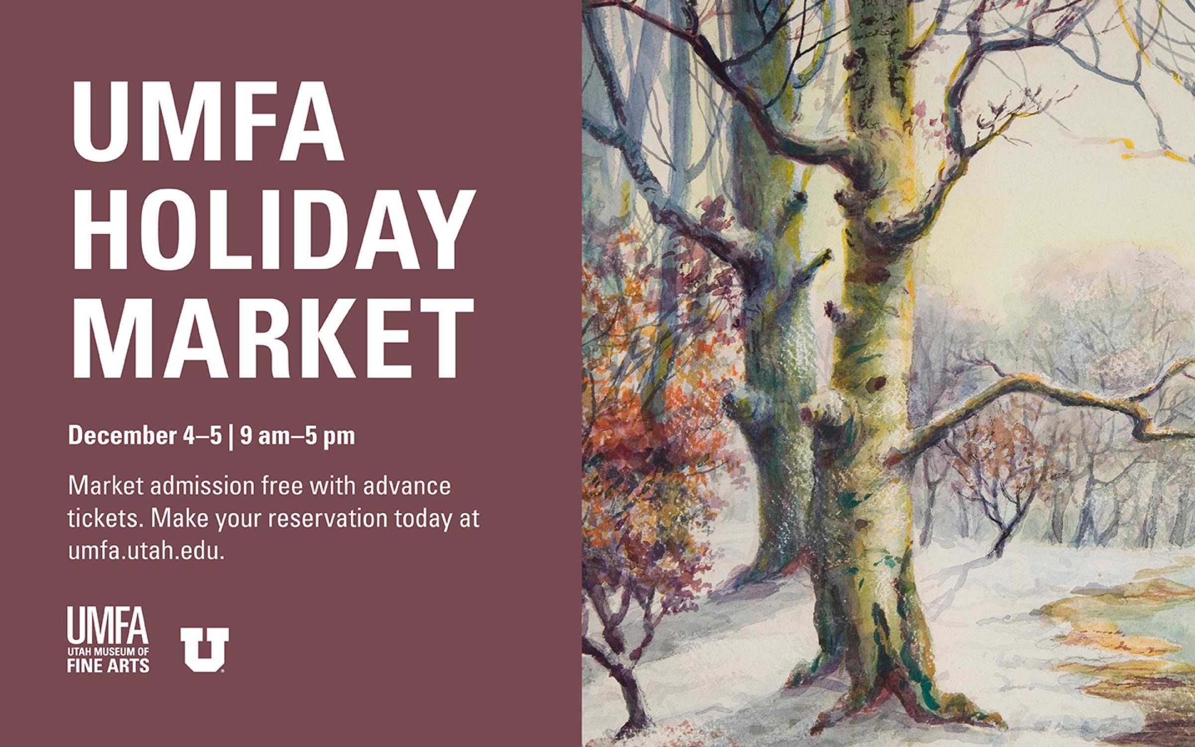 UMFA Holiday Market December 4 and 5 10 am to 5 pm