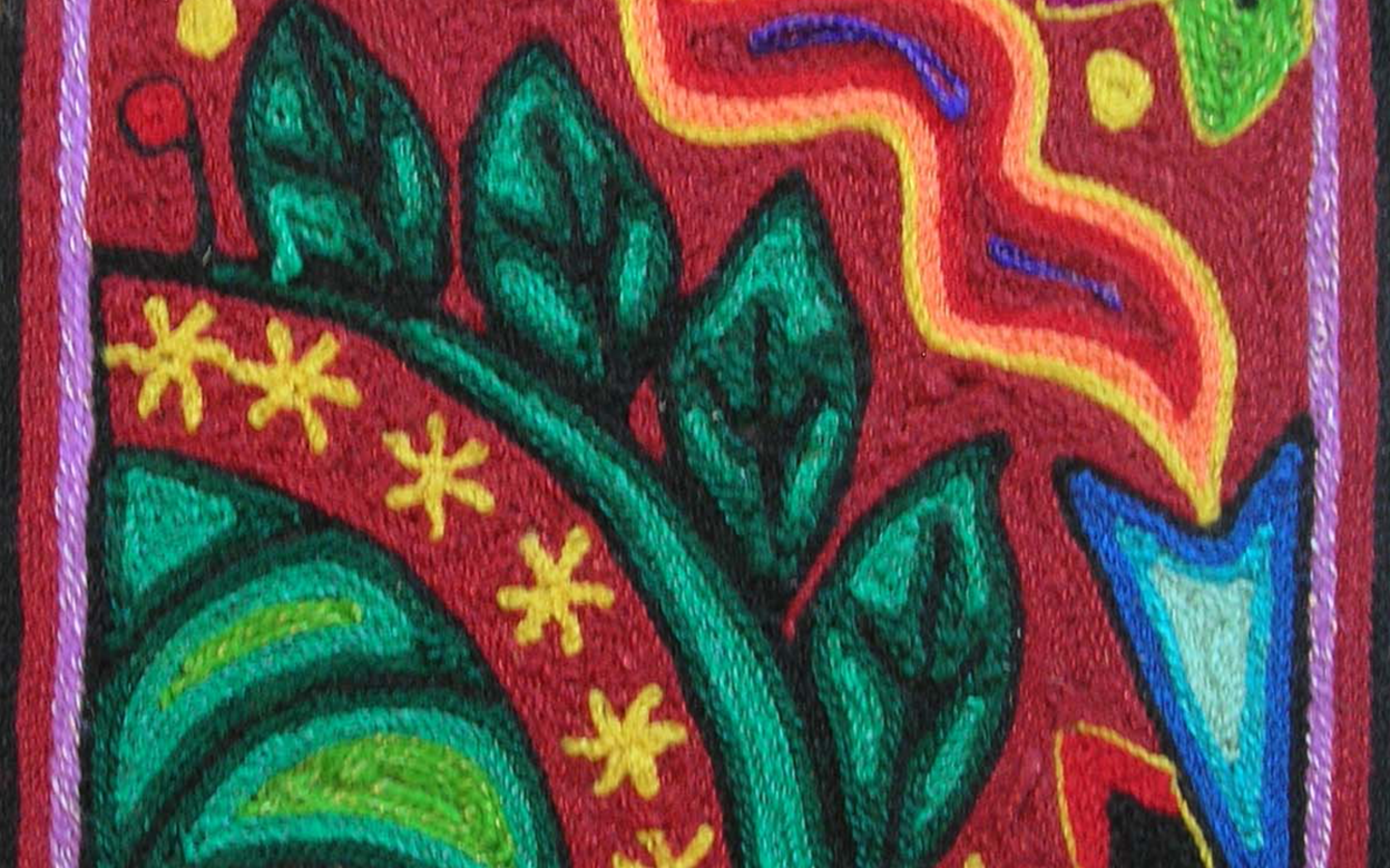 Yarn Painting A colorful yarn painting of plants.