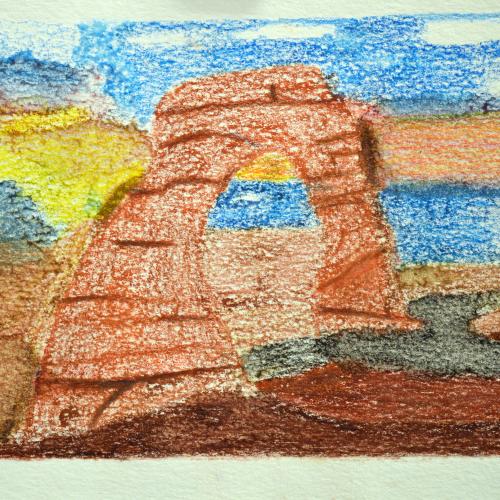armen P., (American b. 2006), Utah Rock, 2018-19, watercolor print on paper.