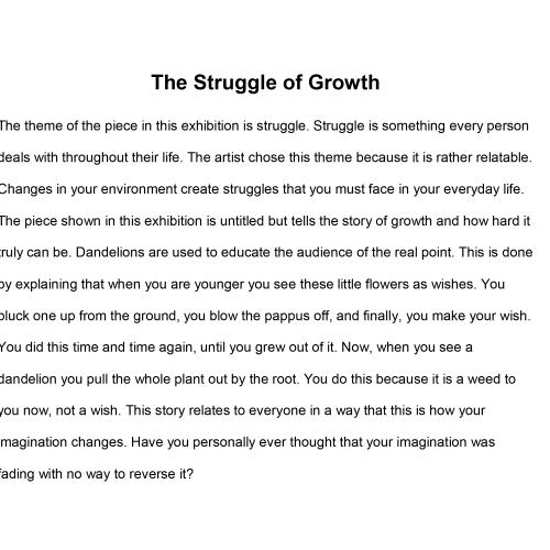 The Struggle of Growth by Lilyana Hall