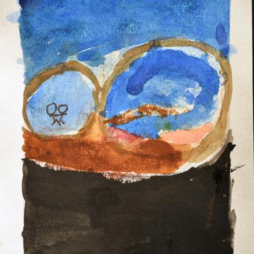 Sienna R., (American b. 2006), Unknown, 2018, watercolor print on paper.