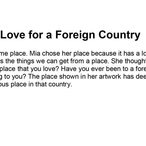 Love for a Foreign Country 