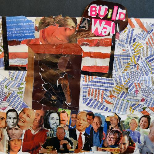 Tobias B., (American b. 2005), Racism Today, 2018-19, collage on paper.