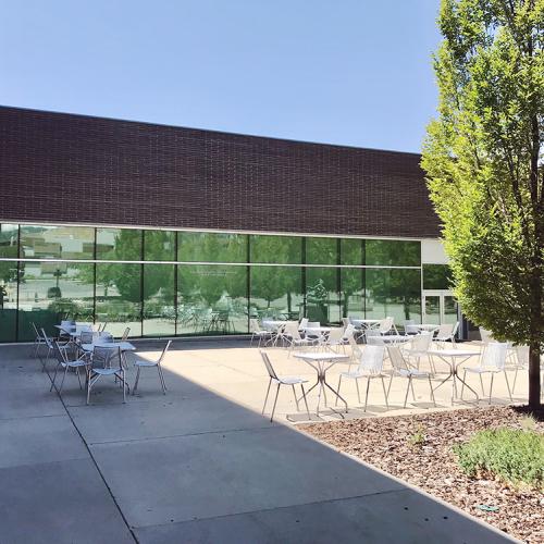 Outdoor patio rental space at the Utah Museum of Fine Arts