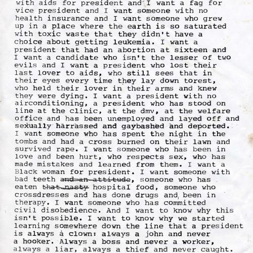 Zoe Leonard, I want a president, 1992