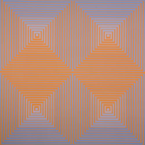Anna Campbell Bliss (1925 – 2015), Spectrum Squared, Series III of Color/Light/Module, Variations A through J, 1973, screen print, 32 1/8 x 31 ¼ in. Purchased from the artist with funds from the National Endowment for the Arts, the Associated Students of the University of Utah, Friends of the Art Museum, and Mrs Paul L. Wattis, UMFA1975.046.007.001-007.