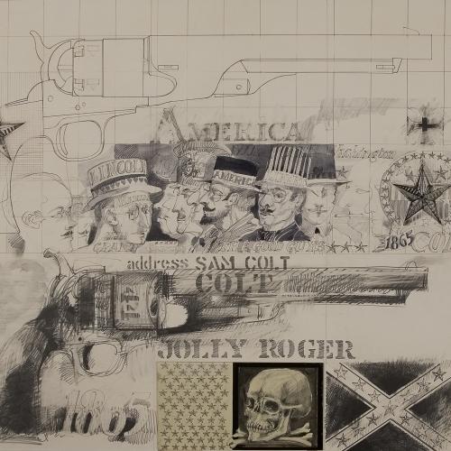 Robert Nelson (1925 – ), Jolly Roger, 1966, drawing, 26 1/8 x 34 in., Purchased with funds from the National Endowment for the Arts, UMFA1971.013.001.